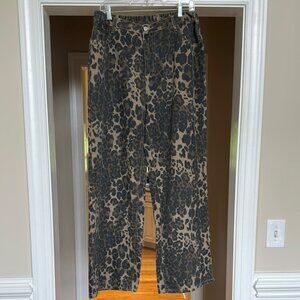 Leopard Print Wide-Leg Pants